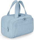 BAGSMART Travel Toiletry Bag, Crush Toiletry Bag for Women, Wide-open Puffy Toiletry Bags for Traveling, Large Travel Cosmetic Makeup Bag Organizer for Accessories,Toiletrie (Horizon Blue) by BAGSMART