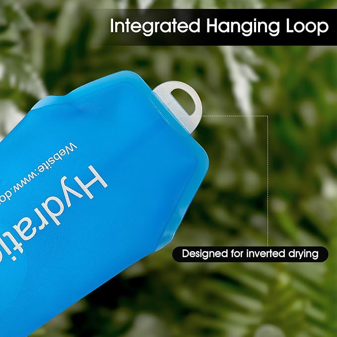 GUYI GYGYL Soft Flask, Collapsible Water Bottle for Sports, 250ml Blue | TPU Collapsible Water Bottle for Hydration Pack, Running Vest, Leak-Proof Folding Bottle for Hiking Cycling Climbing Jogging - Image 6