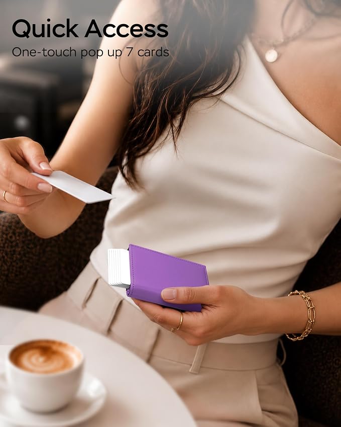 Womens Wallet with RFID Blocking Pop up Card Holder Slim Small Minimalist | 2026 Stylish Credit Card Wallet Holds 9-11 Cards and Cash, trifold, Anti Theft, ID Window, Premium Leather, Gift for Women - Image 2