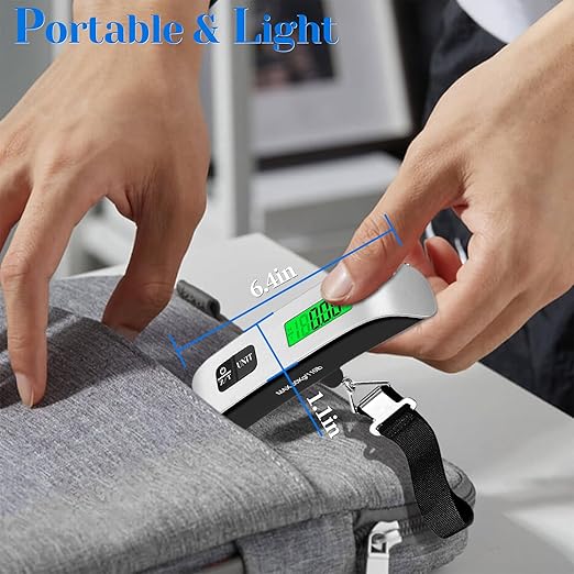 Luggage Scale, 110lb/50kg Portable Luggage Weight Scale, Silver | Unit Conversion,Automatic overload,Low battery warning modes,LED Display,for Weighing Luggage, Backpacks, Fruits and Pets - Image 6