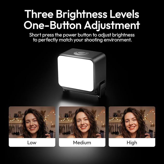 ULANZI LM24 IPX5 Waterproof Vlogging Light for DJI Osmo Nano/Osmo Action 6 | 200K-5600K CRI≥95 3 Brightness Levels Magnetic Mini LED Action Camera Video Light for Vlog Selfie Video Recording Photography - Image 3