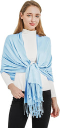 Soft Silky Pashmina Shawl Wraps Solid Colors Scarf for Wedding Evening Dresses by Ronfoxi