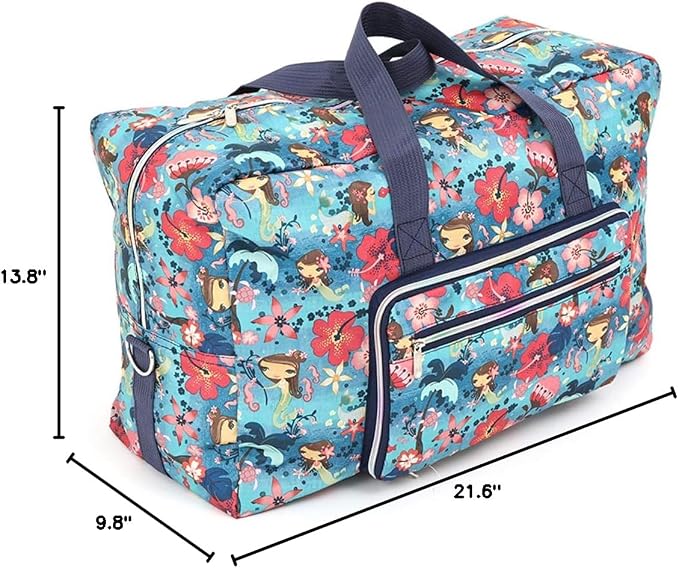 22" Foldable Large Travel Duffel Duffle Bag Sports Gym Tote Bag For Women Overnight Carryon Weekend Bag Shoulder Bag Water Resistant - Image 8