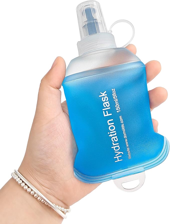 GUYI GYGYL Soft Flask, Collapsible Water Bottle for Sports, 150ml Blue | TPU Collapsible Water Bottle for Hydration Pack, Running Vest, Leak-Proof Folding Bottle for Hiking Cycling Climbing Jogging by GUYI