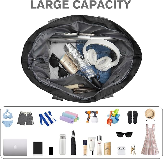 G4Free Beach Bag, Waterproof Sandproof Beach Tote Bag, Large Capacity Foldable for Women - Image 7