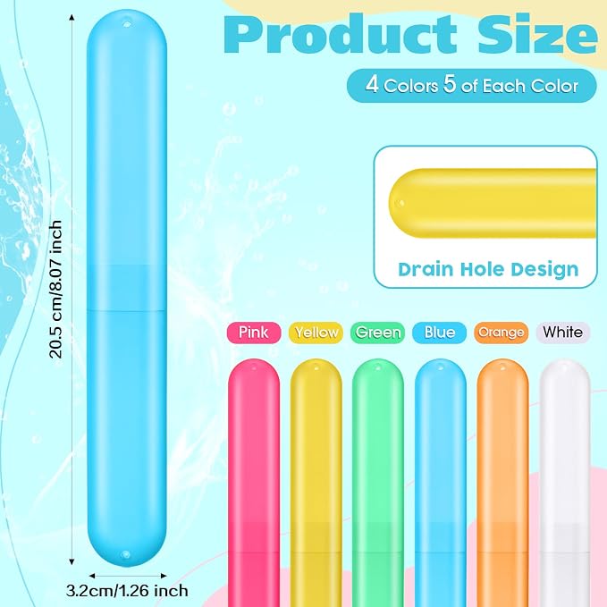 LemonRoad 40 Pcs Travel Toothbrush Holder Sets 20 Disposable Toothbrush Individually Wrapped 20 Portable Tooth Brush Case Covers with Ventilation Holes for Travel, Home, Camping, Hotel(Candy) - Image 2
