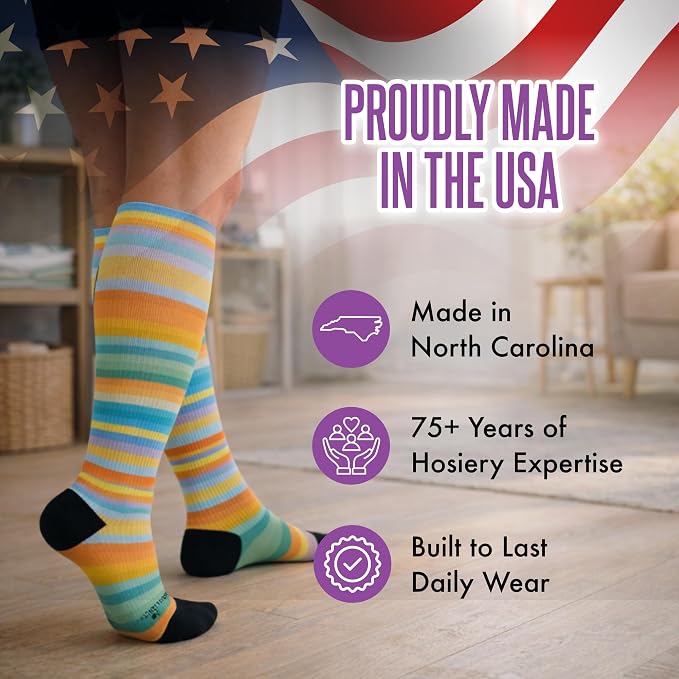 Crazy Compression Socks, Comfortable Support Socks for Recovery, Travel, Hiking, and Long-Hour Comfort w/Fun Designs - Image 6