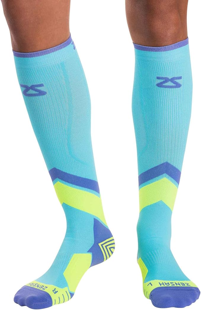 Zensah Tech+ Compression Socks - Knee High Running Socks for Sports, Travel, Made in Italy by Zensah