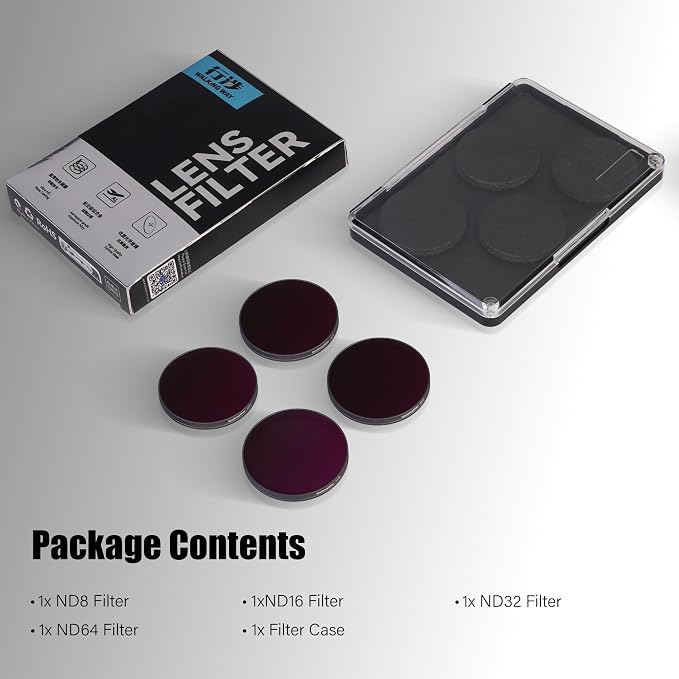 Walking Way ND Filter Set Compatible with DJI Osmo Action 6, 4 Pack ND8 ND16 ND32 ND64 Snap-On Polarizing Neutral Density Filters DJI Action 6 Accessories, HD Optical Glass/Multi-Coated/Aluminum Frame - Image 8