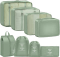 Packing Cubes for Travel- 8 Set Luggage Organizer Bags for Family, Mesh Breathable Travel Packing Cubes for Suitcases Durable Travel Essentials Bags Set (Matcha Green, 8 Set) by YEEYAA