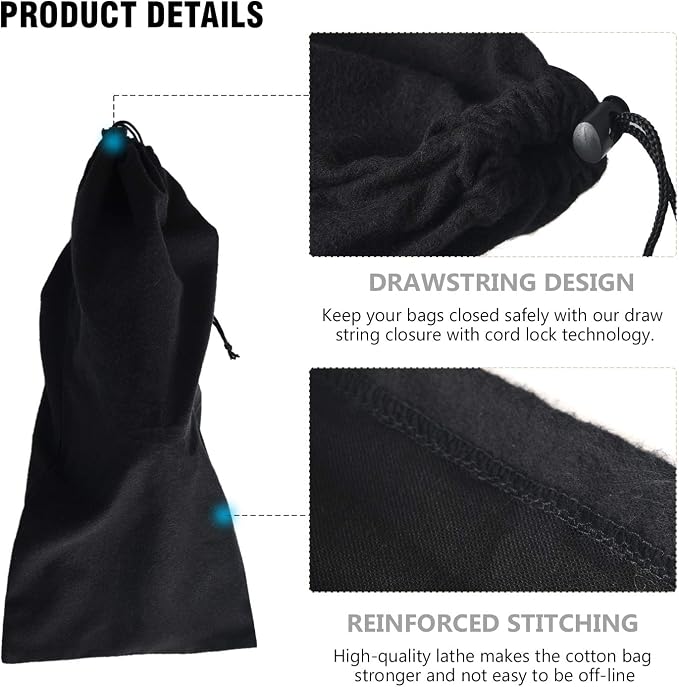 PlasMaller Shoe Storage Bags 100% Cotton with Drawstring for Men and Women for Travel Protecting and Storing Shoes - Image 7