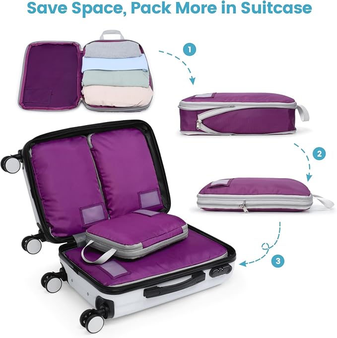 Cambond Compression Packing Cubes for Travel - Luggage Suitcase Organizer | Compression Zip Design for Space-saving, Expandable, Lightweight, Keep Clothes Sorted, Luggage Space Tidy, Carry on Pack Fast - Image 7