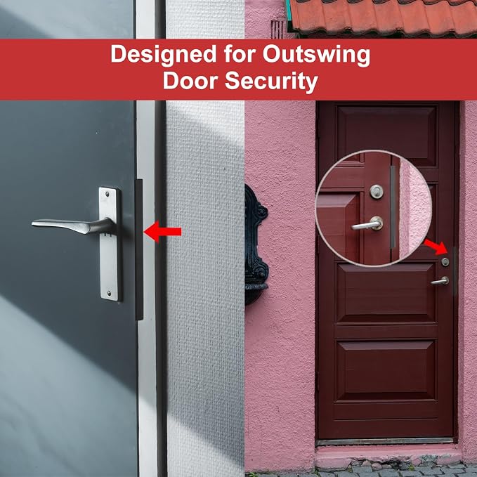 Door Latch Guard Plate 7", Outswing Door Security Protector Shield | Cover to Block Access to the Door Lock/Deadbolt Latch, Stainless Steel, Matte Black (7 in. - 1pack) - Image 4