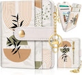 Jogjam Abstract Boho Leaves Rfid Women Wallet, Small Credit Card Holder | PU Leather Bifold Cash Zipper Coin Pocket ID Window, for Female Ladies Teen Girls Girly Gifts by Jogjam