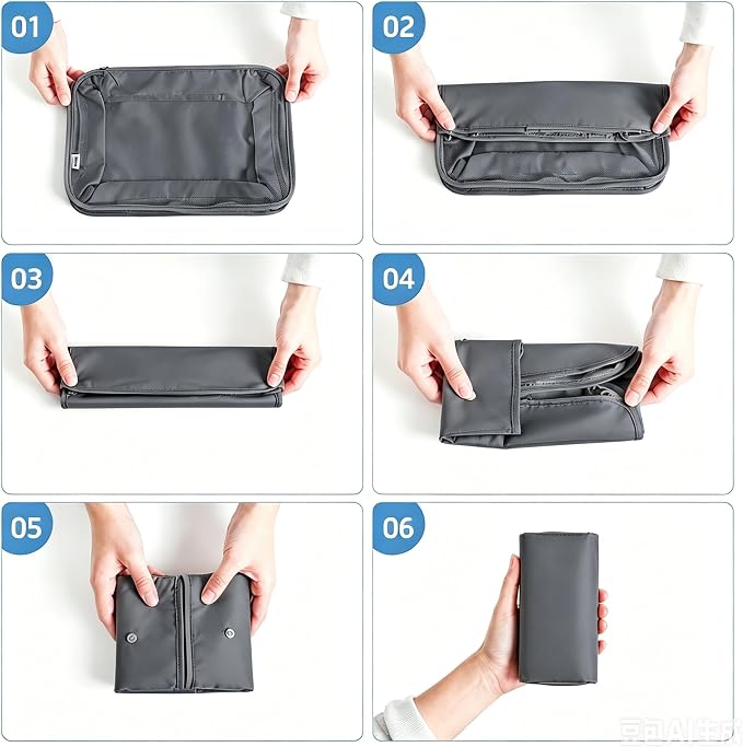 6 Set Packing Cubes, Luggage Packing Organizers for Travel Accessories, Carry on Suitcase Organizer Bags, Travel Essentials Luggage Accessories for Cruise Ship (Gray) - Image 5
