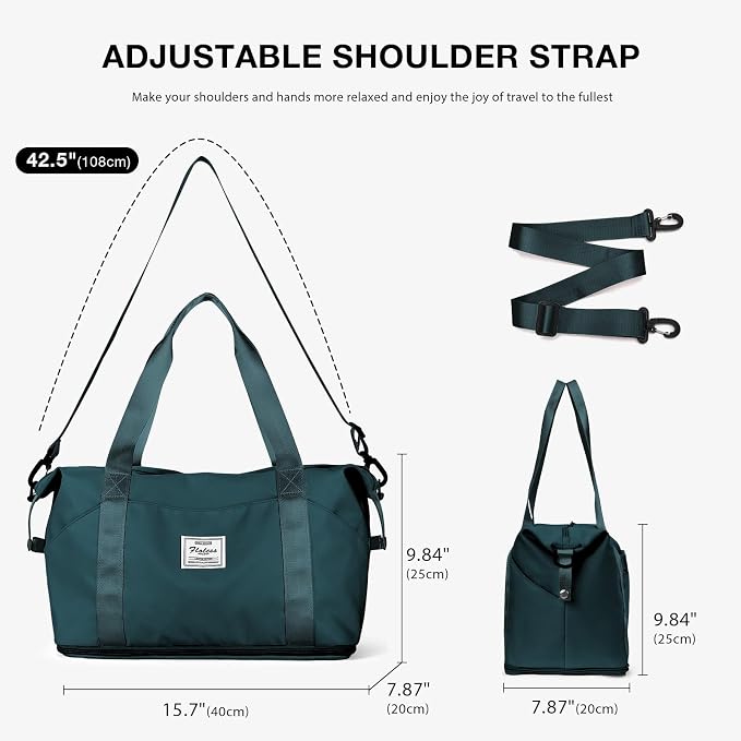 Travel Duffel Bag, Sports Tote Gym Bag, Shoulder Weekender Overnight Bag for Women - Image 5