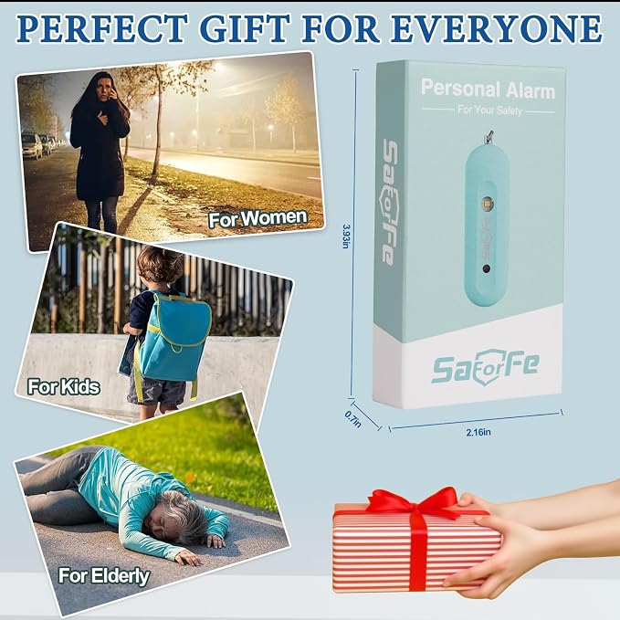 Personal Safety Alarm - Waterproof Rechargeable Security Alarm - 140dB Extra Loud Siren & Strobe Light - Self Defense Keychain - Gift for Women, Teenagers, College Girls, Seniors (Aqua) - Image 7