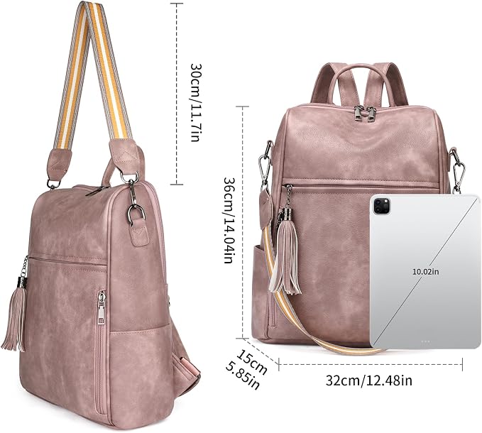 GAEKEAO Backpack Purse for Women PU Leather Anti-theft Backpack Ladies Convertible Large Travel Designer Fashion Shoulder Bag - Image 3