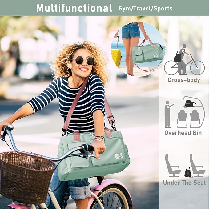 NPBAG Women Travel Duffel, Multi Functional Large Expandable Weekender Carry-on Tote, Gym Workout Overnight Bag, Mommy Hospital Bag for Labor and Delivery - Image 6