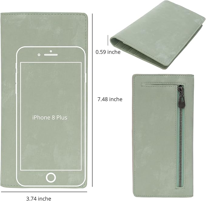 Bveyzi Ultra Slim Thin Leather RFID Blocking Credit Card Holder Bifold Clutch Wallets for Women - Image 4