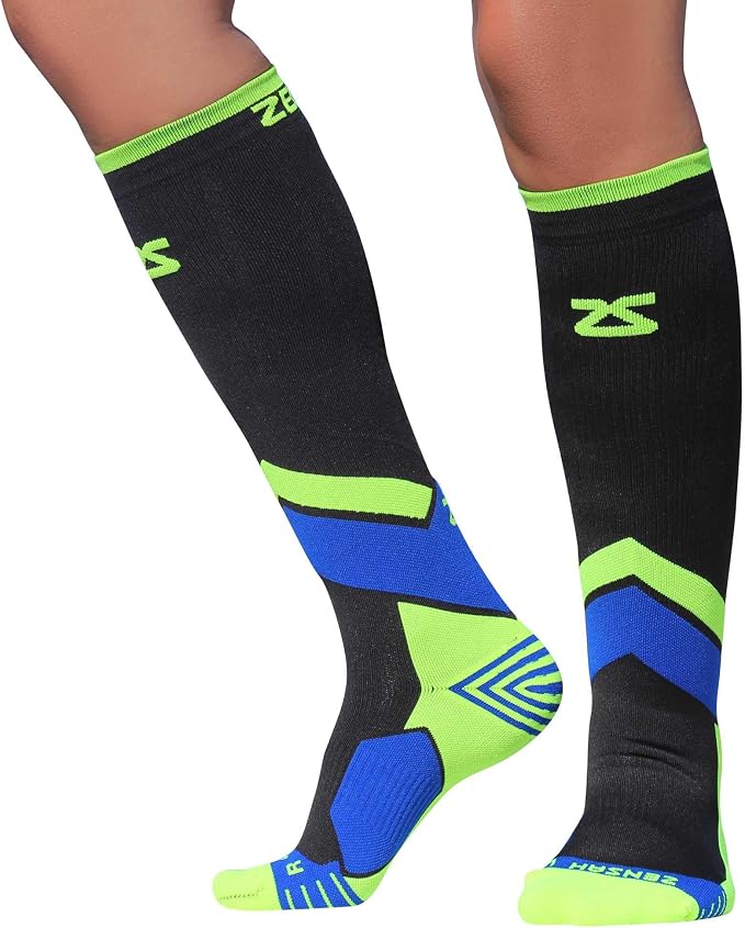 Zensah Tech+ Compression Socks - Knee High Running Socks for Sports, Travel, Made in Italy by Zensah