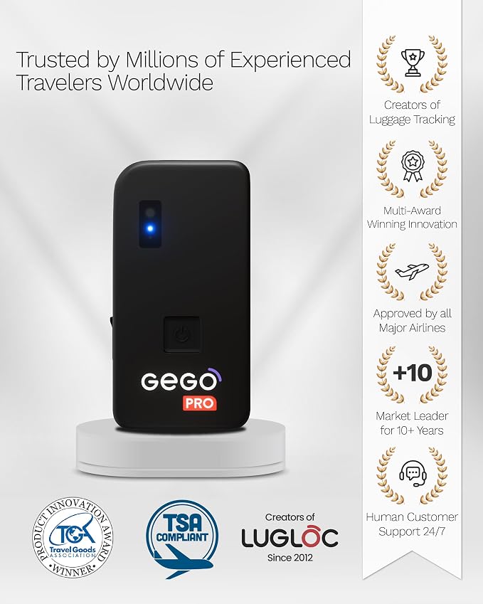 GEGOPro – GPS Luggage Tracker Designed for Travel, Real-Time Global Tracking for Bags & Gear, Bag-Opening Alert, Worldwide Coverage, 4G LTE, Unlimited Range. 1 Month Subscription Included. - Image 6