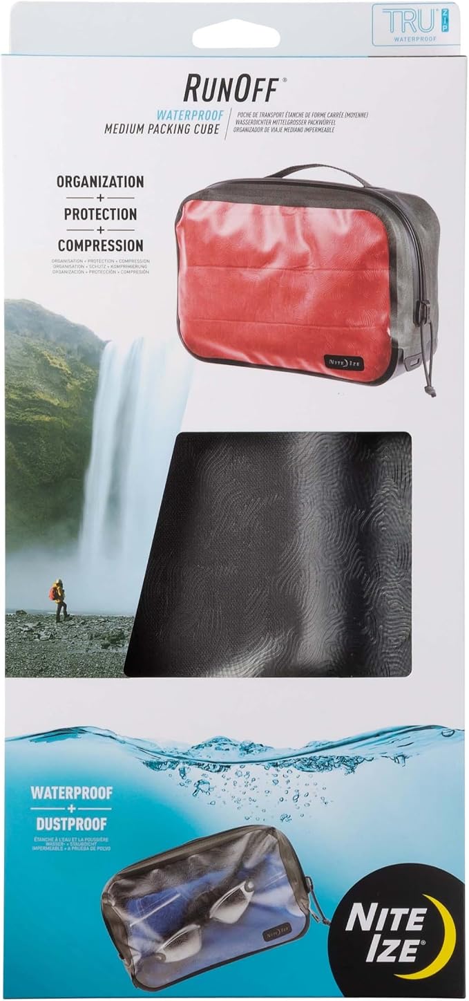 Nite Ize RunOff Waterproof Packing Cube - Waterproof Packing Cube for Travel - Dry Travel Bag with Compression - Charcoal, Medium by NiteIze