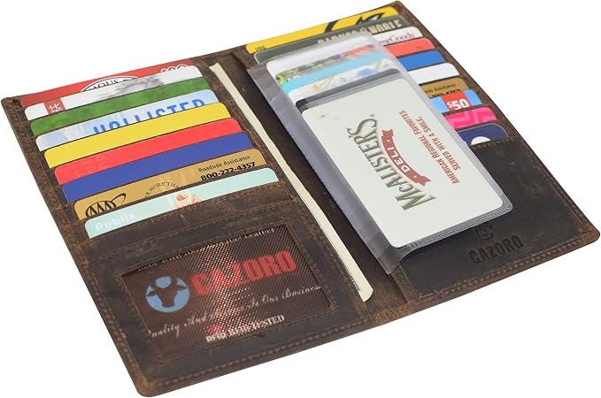 Marshal Bifold Leather RFID Blocking Wallet For Men & Women | Genuine Leather Holder With 19 Slots, 2 Bill Compartments & ID Window | For Credit/Debit Cards, Money & More (Vintage Design Brown) - Image 6