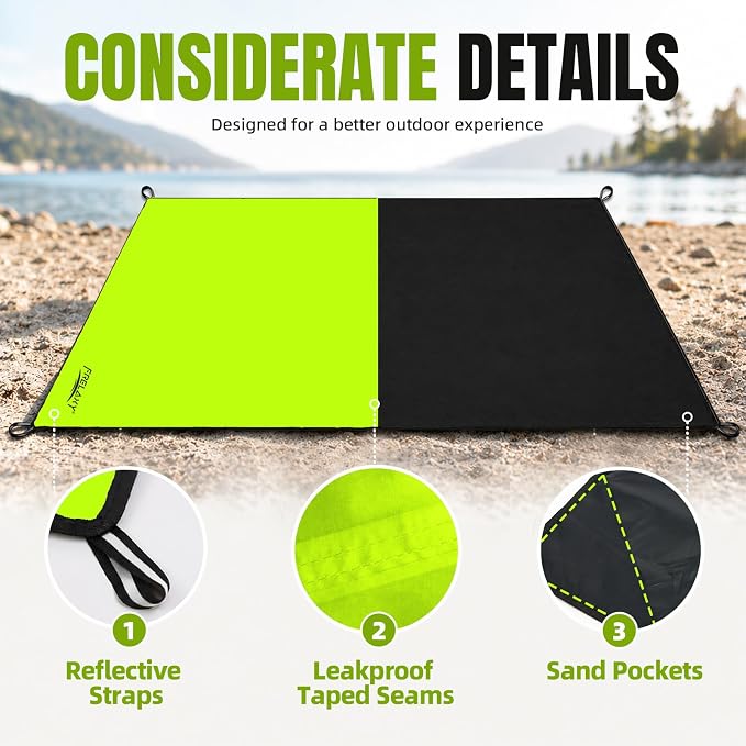 Frelaxy Pocket Picnic Blanket, Waterproof Blanket for Beach Festival | Lightweight compact design, Multi-use outdoor blanket, Waterproof & sandproof material, Easy to carry, Picnic, Camping - Image 3