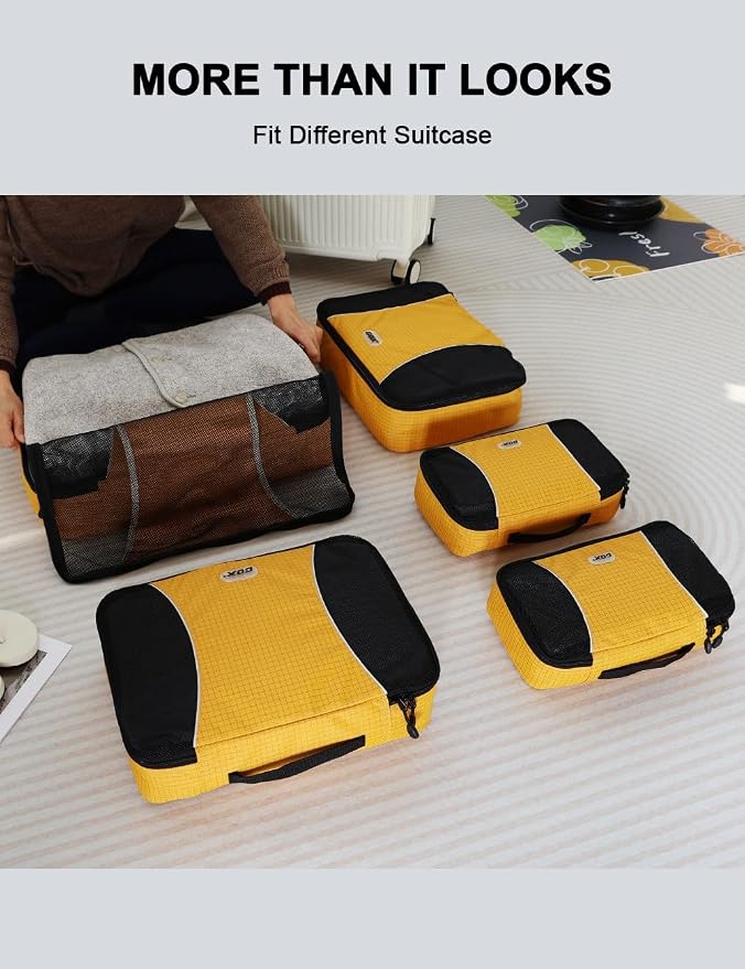 GOX Ultra Light 5 piece Packing Cubes Travel Luggage Organizer 1 Large 2 Medium 2 Small - Image 5