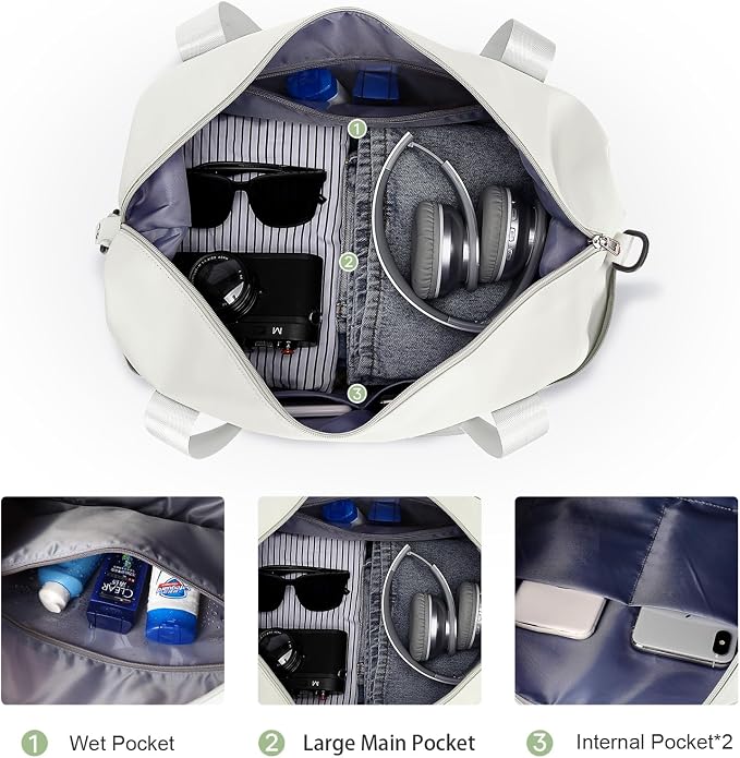 Travel Duffel Bag, Sports Tote Gym Bag, Shoulder Weekender Overnight Bag for Women - Image 6