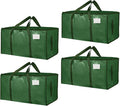 4 Pack-Extra Large Heavy Duty Moving Bags - Waterproof Storage Totes with Handles & Zippers, Foldable for College Dorm, Storage (olive green) by Unknown