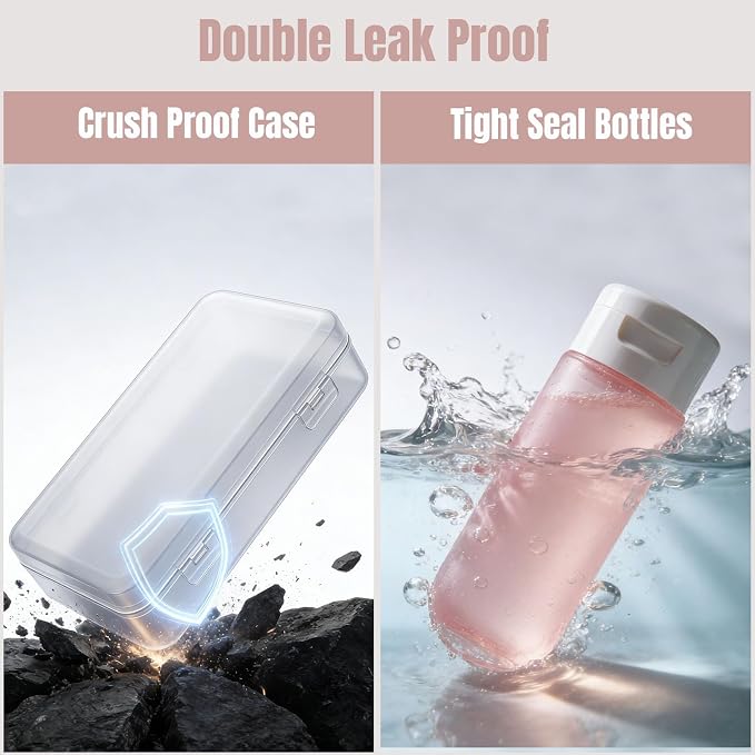 8 Pack Travel Bottles for Toiletries with Case (Multi-color) | TSA Approved, Leak-Proof, Portable, Travel Size Containers for Shampoo, Cosmetics, Vacation Travel Essentials - Image 3