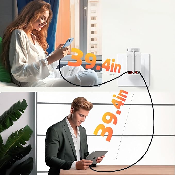 5-in-1 Retractable Apple Watch Charger, 35W Travel Wall Charger | Built-in 3.2ft USB-C, Older iPhone & Apple Watch Charging Cables, USB-A + USB-C Ports, Foldable Plug for Travel - Image 7