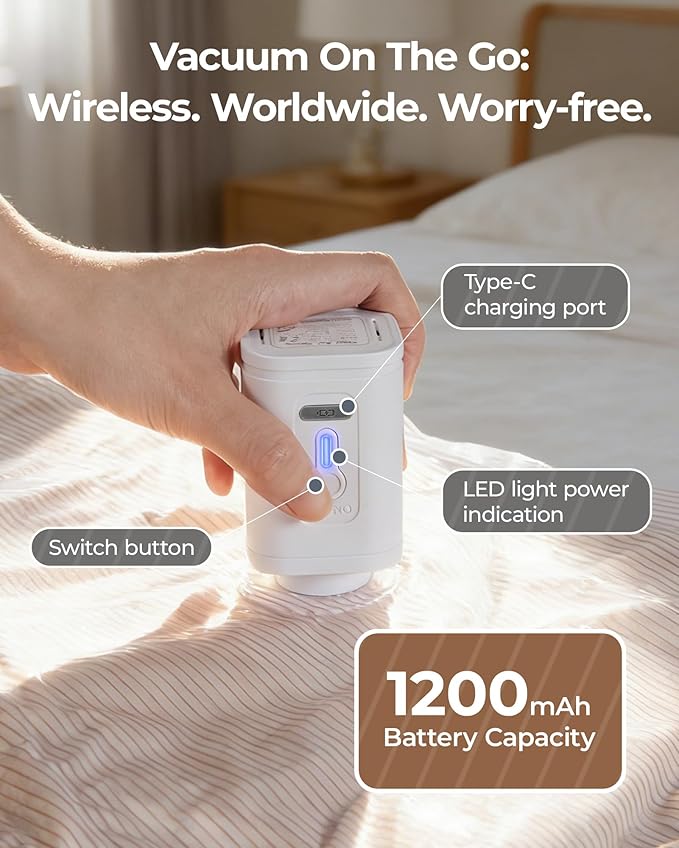 BAGSMART Vacuum Bags for Clothing with Rechargeable Air Pump, 12 Pack-Gray | Heavy-duty PA+PE material, Bonus Shoe, Laundry & Toiletry Bags, Save 80% Space Ideal for suitcase packing, travel & home. - Image 2