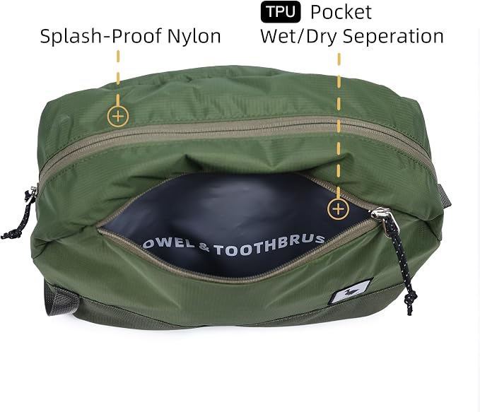 Travel Toiletry Bag 5L, Compact Travel Organizer with Waterproof TPU Wet/Dry Compartment - Image 5