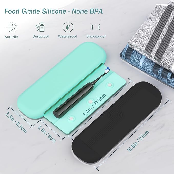 Silicone Toothbrush Travel Case, Upgrade Large Toothbrush Cover for Travel | Electric & Manual Toothbrush Travel Cover for Men and Women, Portable Toothbrush Holder for Trave, Gym, Business Trip, School - Image 2