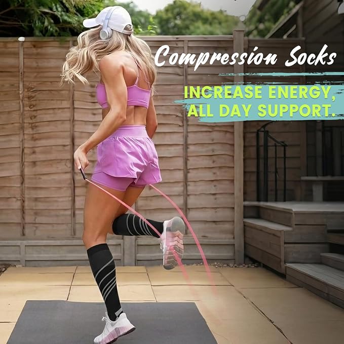 Copper Compression Socks 15-20 mmHg for Men & Women 8 Pairs – Circulation Support for Nurses, Travel, Running, Hiking, Soccer - Image 2