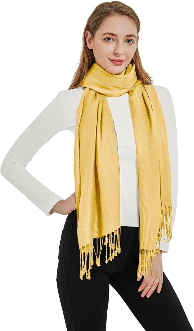 Soft Silky Pashmina Shawl Wraps Solid Colors Scarf for Wedding Evening Dresses - Image 6
