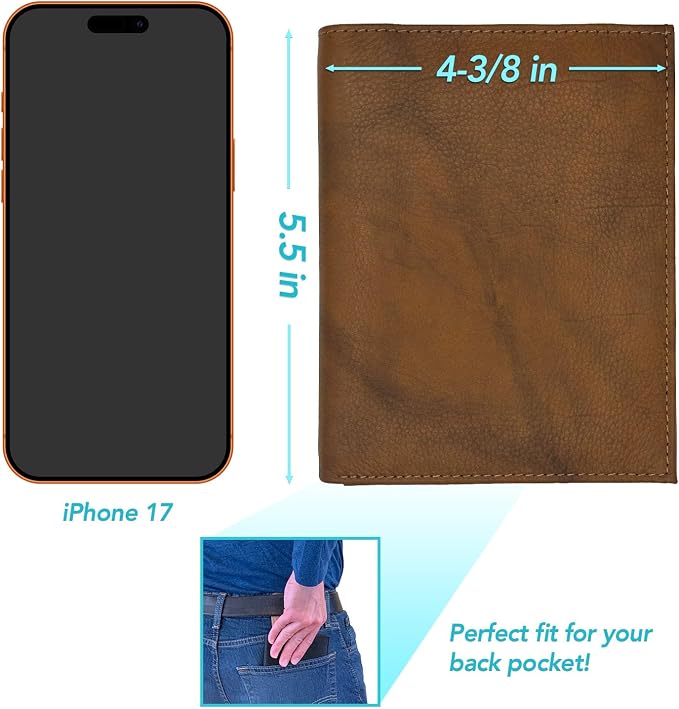 Antique Saddle RFID Genuine Leather Passport Wallet - Image 4