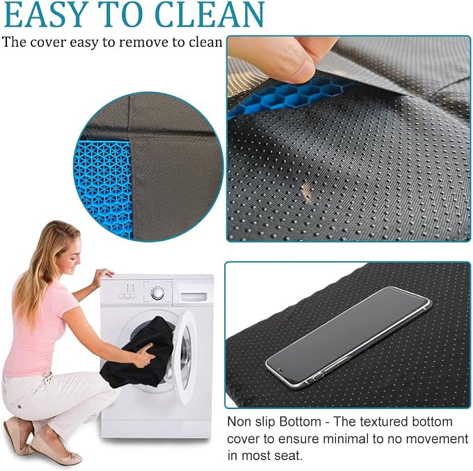 Gel Airplane Seat Cushion,Portable Travel Cushion for Long Sitting,Foldable seat Cushion for Airplane Seats, Office Chair, Camping, Bleachers, Flights, Commute - Image 5