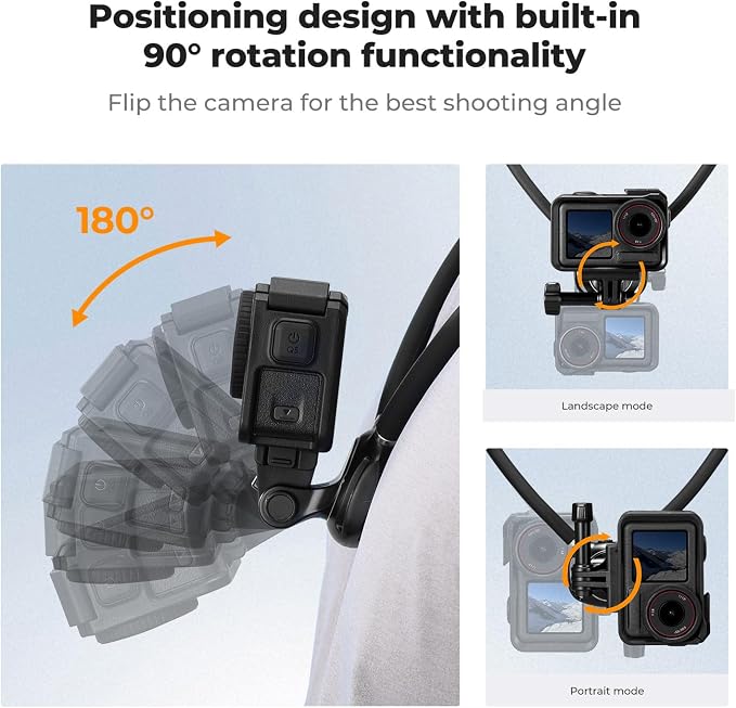 K&F Concept Hands-Free POV Neck Mount with Air Cushion for Action Camera | Camera Holder with 1/4" Adapter Vlogging for GoPro Hero 13/12/11/10/9/8, Insta 360 X6/X5/X4, DJI Osmo Action 6/3/4/5 Pro TW02 - Image 3