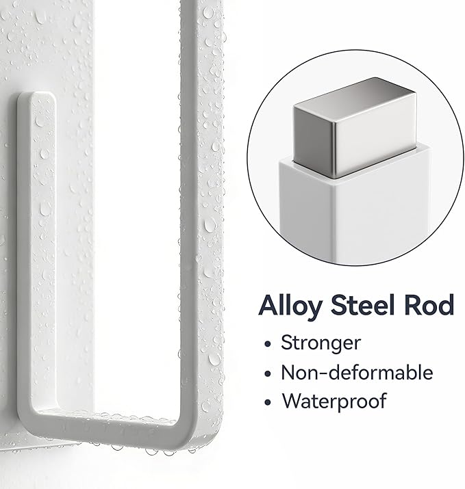 Heavy-Duty Magnetic Paper Towel Holder for Jumbo Rolls, White | For Kitchens, Garages, RVs, Washing Machines, BBQ Carts, Fridge Sides & Grills - Image 6