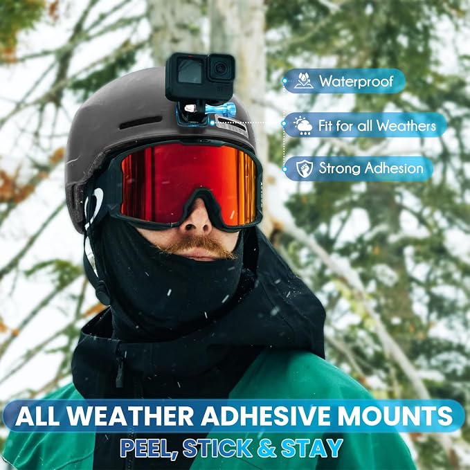Adhesive Mount Kit Sticky Pads for GoPro Hero 13 12 11 10 9 8 7 6 5 10Pack | Flat & Curved Helmet Mounting attachment Accessories for Go Pro DJI Osmo Insta360 AKASO & Other Action Cameras - Image 5