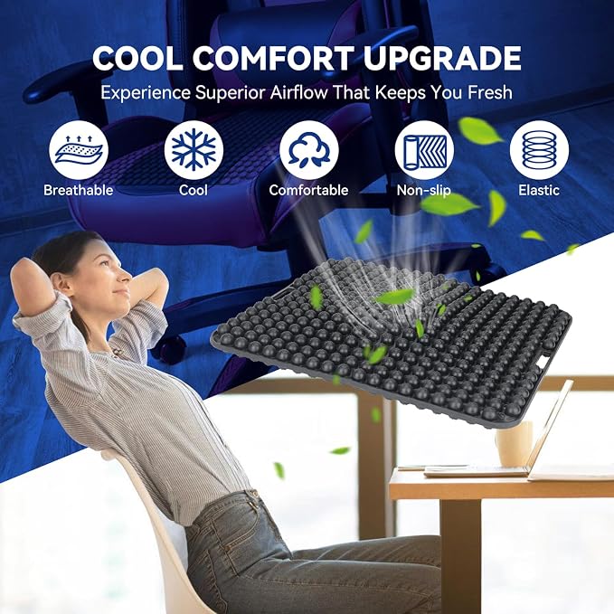 Cushion Lab Seat Cushion, Black | Long Sitting Hours, 3D Non-Slip, Office & Home Chair, Car Seats, Airplane Seat, Wheelchair, Desk Chair, Long Trips - Image 2