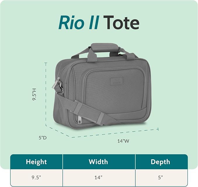 U.S. Traveler Rio 14" Travel Tote Bag, Lightweight 1200D Carry-On Bag for Women & Men - Image 4