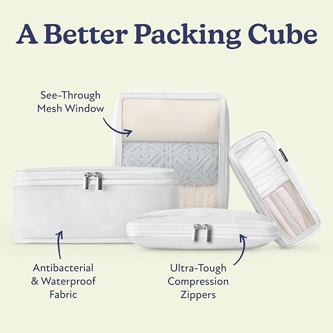 Vandel Space-Saving Compression Packing Cubes for Women 4-Pack Compressible | Luggage Packing Cubes for Travel Compression Organizer Bags, Carry On Suit Case, Space-Saving, Packing Cubes for Women - Image 3