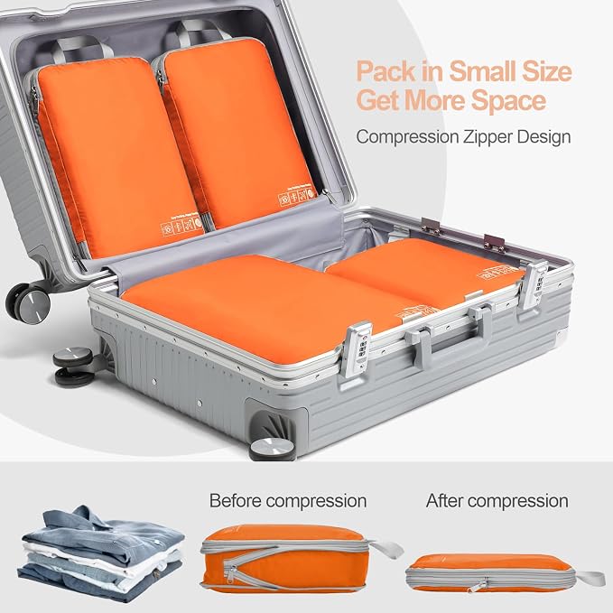 Cambond Compression Packing Cubes for Travel - Luggage Suitcase Organizer | Compression Zip Design for Space-saving, Expandable, Lightweight, Keep Clothes Sorted, Luggage Space Tidy, Carry on Pack Fast - Image 4