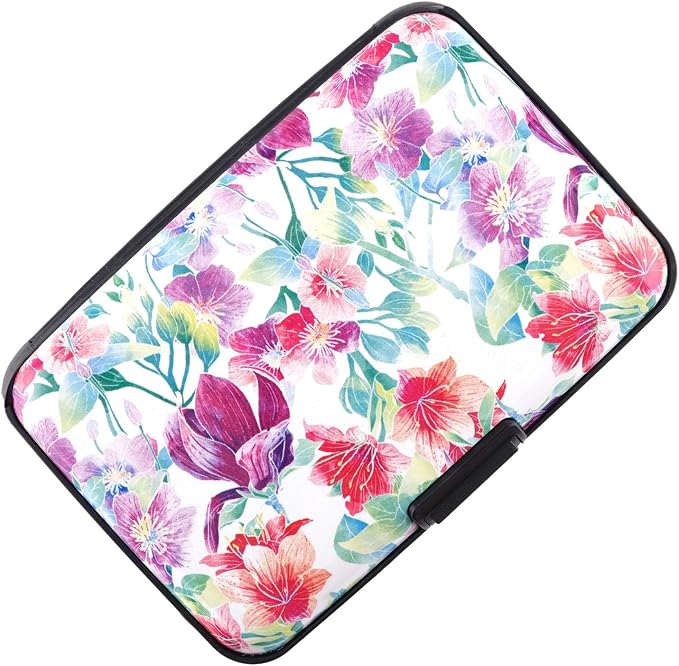 RFID Blocking Credit Card Holder for Men Women - Stylish Travel Wallet - Best protection for Bank Debit, ID, ATM, Cards against Scanning Criminals (flowers) - Image 3