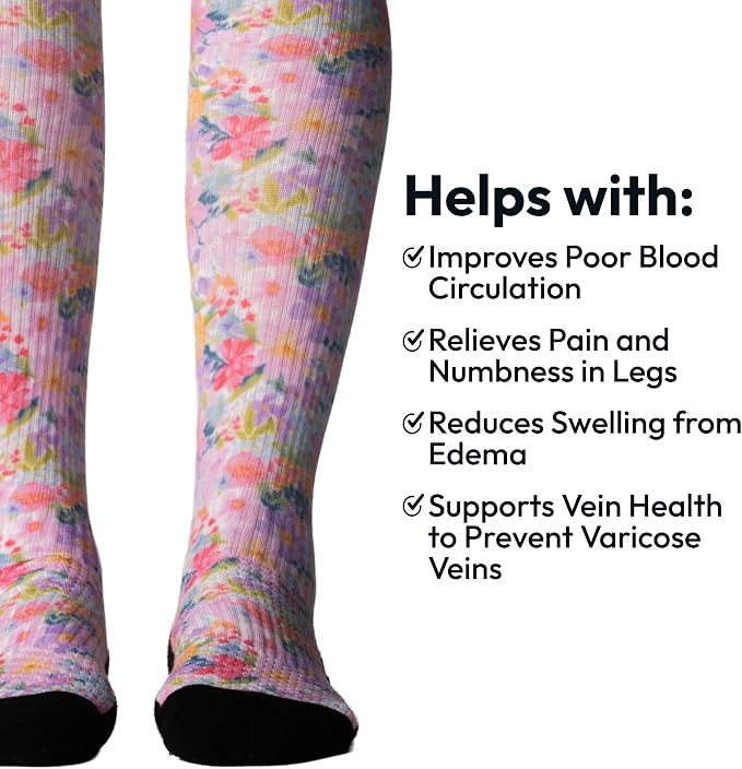 Viasox Compression Socks for Women and Men, Knee High Socks 12-15 mmhg Circulation Support for Flight, Travel, Daily - Image 3